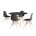 Conjunto Eames Eiffel Mesa Preta 90cm e 4 Cadeiras Pretas