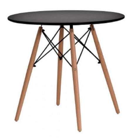 Mesa Eiffel Eames Base Madeira Preta 90cm